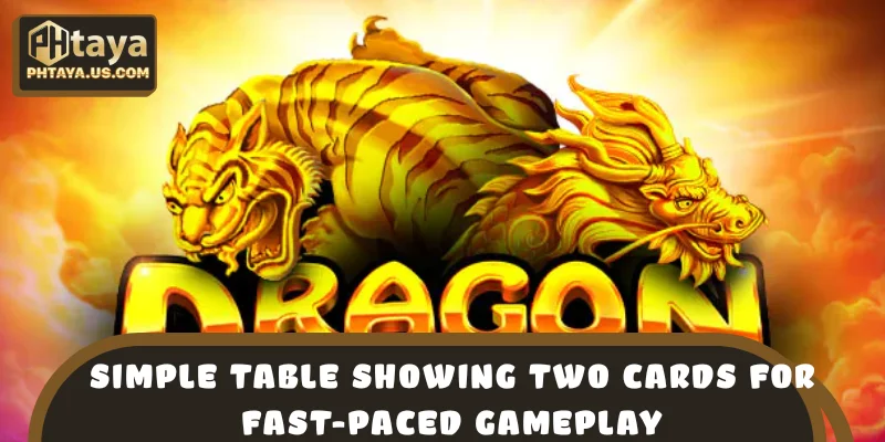 Simple table showing two cards for fast-paced gameplay